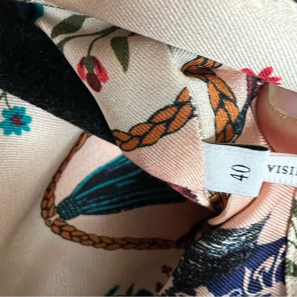 SANDRO Delfine printed twill and jacquard wide-leg jumpsuit Size 40 US 8 - Picture 7 of 10